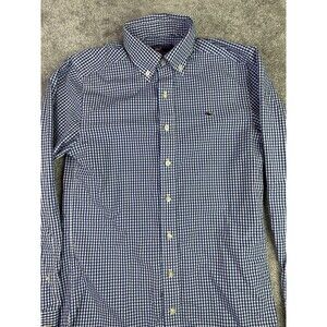 Vineyard Vines Shirt Men’s XS Blue Gingham Slim Fit Whale Shirt Long Sleeve